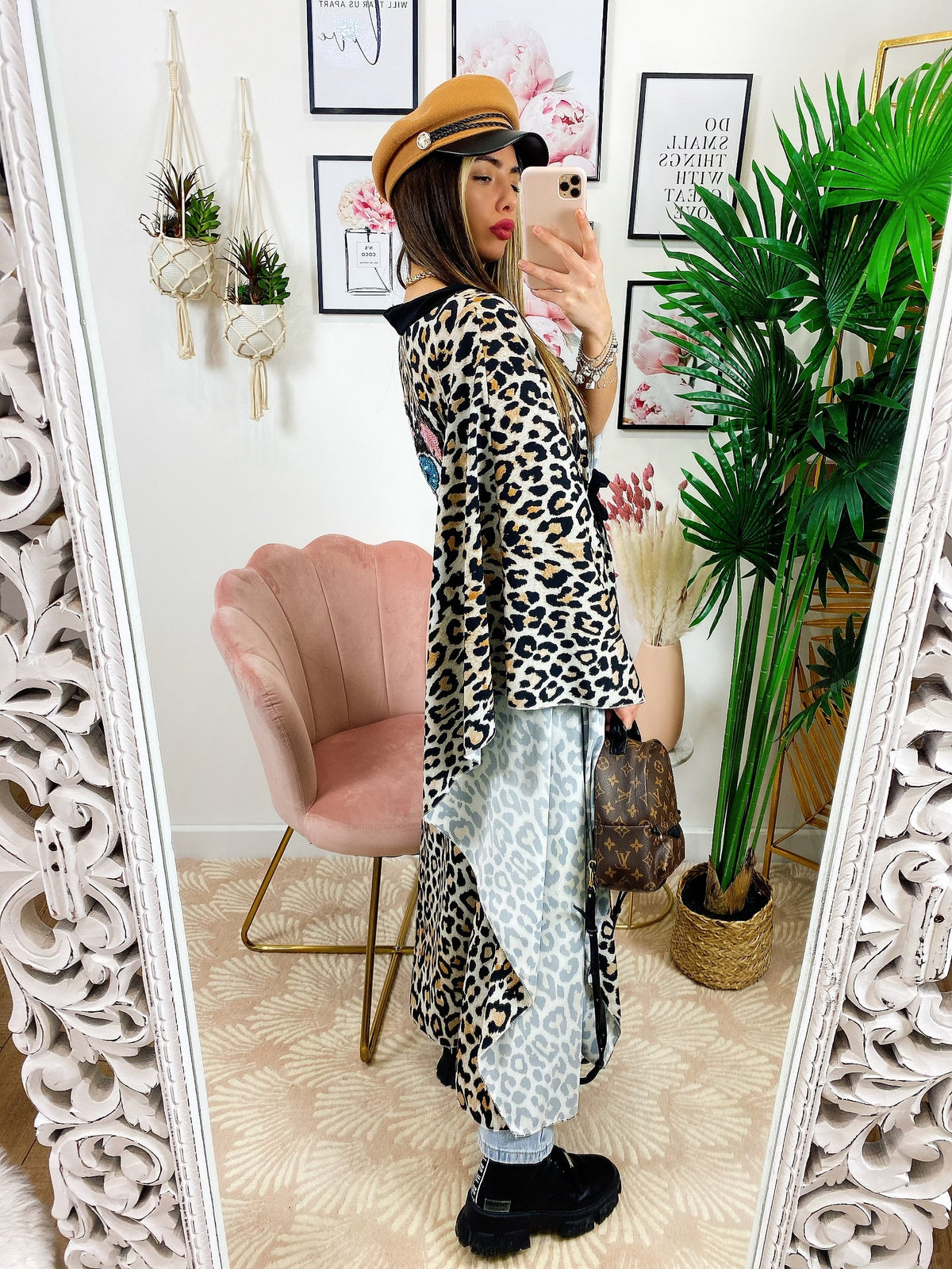 Maxi cardigan a fantasia maculato