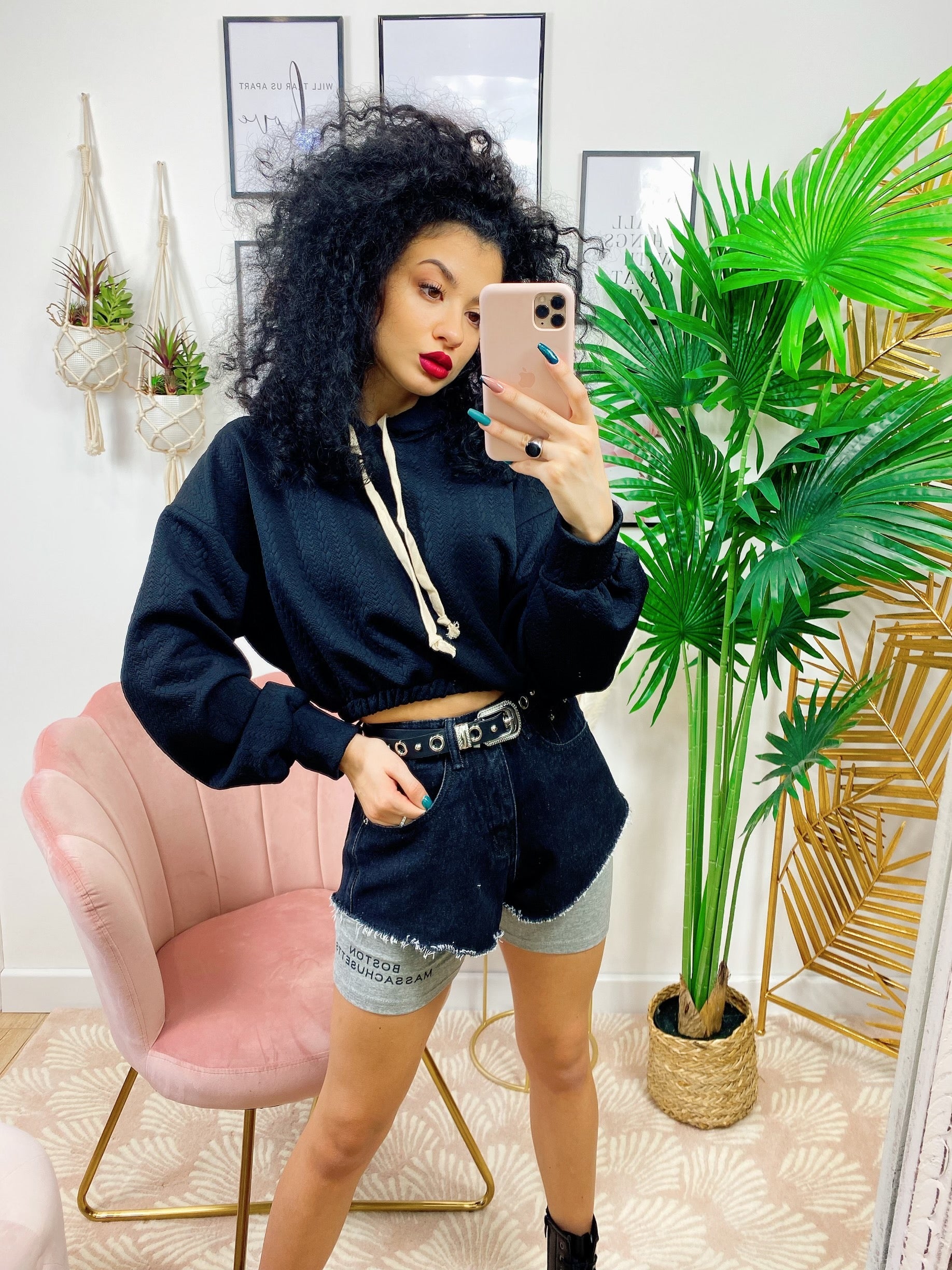 Short di jeans con leggins
