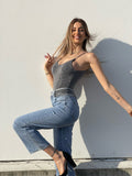 Jeans con catene argento