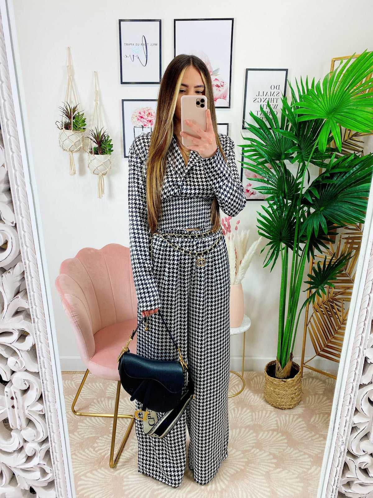 Completo pantalone e bluse  pied de poule