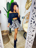 Top in raso manica lunga nero
