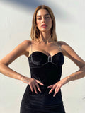 Abito in velluto con strass