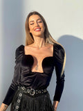 Body sensual in velluto manica lunga