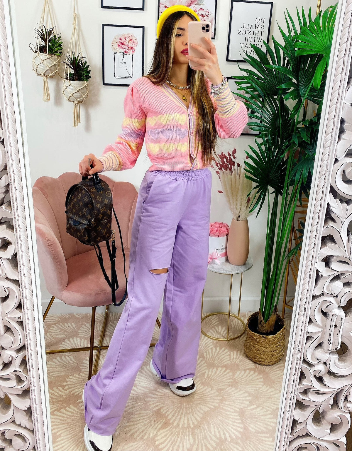 Maglioncino con Cuori Rosa e lilla