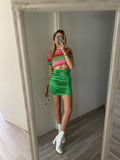 Gonna aderente verde con punto luce