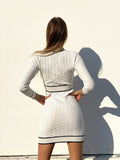 Abito in maglia bianco e nero