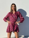 Abito a portafoglio maculato Fuxia