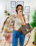 Giacca a quadri Beige/Lilla