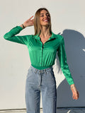 Body camicia verde smeraldo