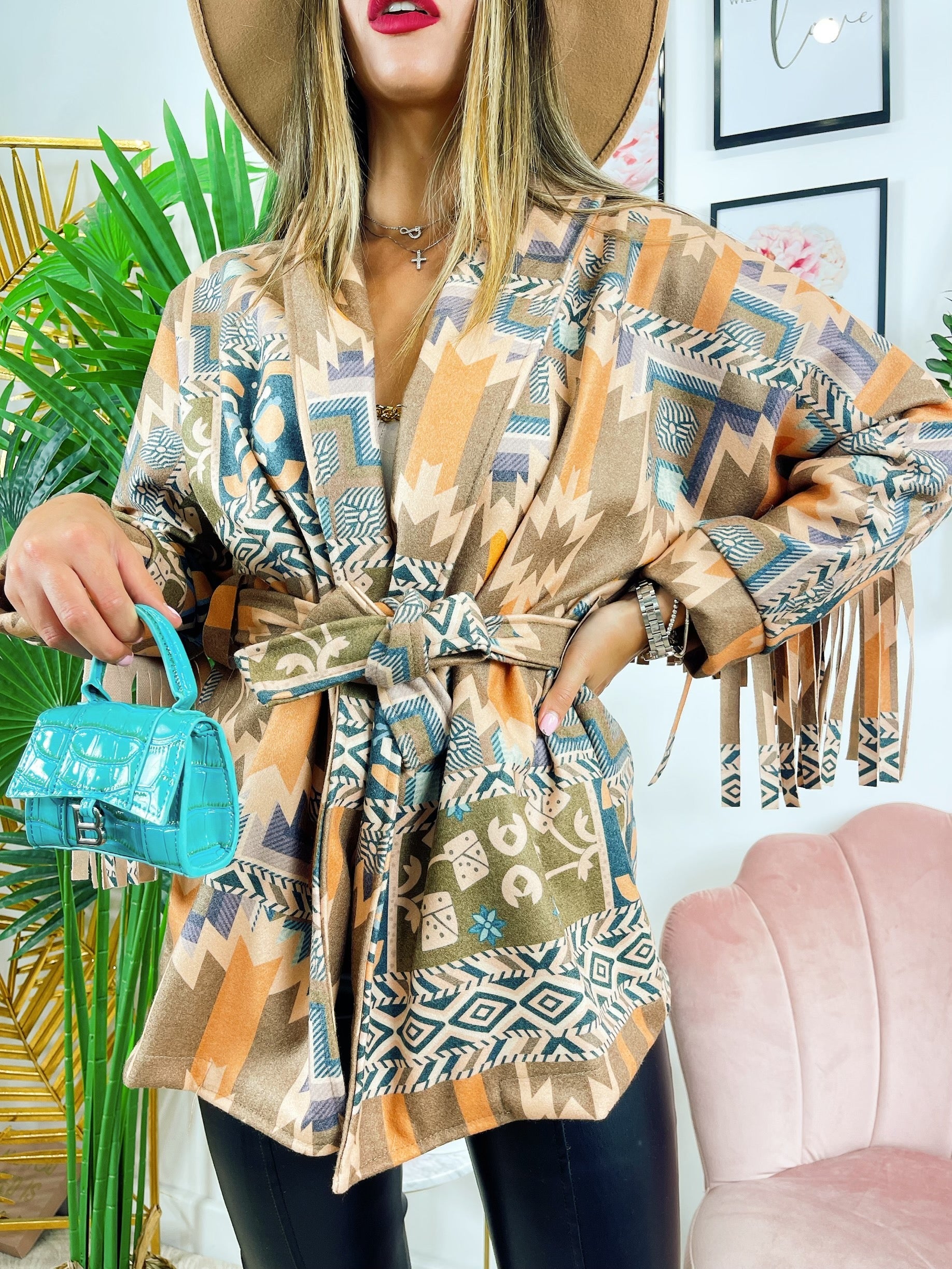 Cappotto con frange