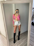 Jeans bianco con borchie