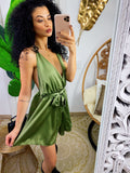 Tutina gioia satin verde militare