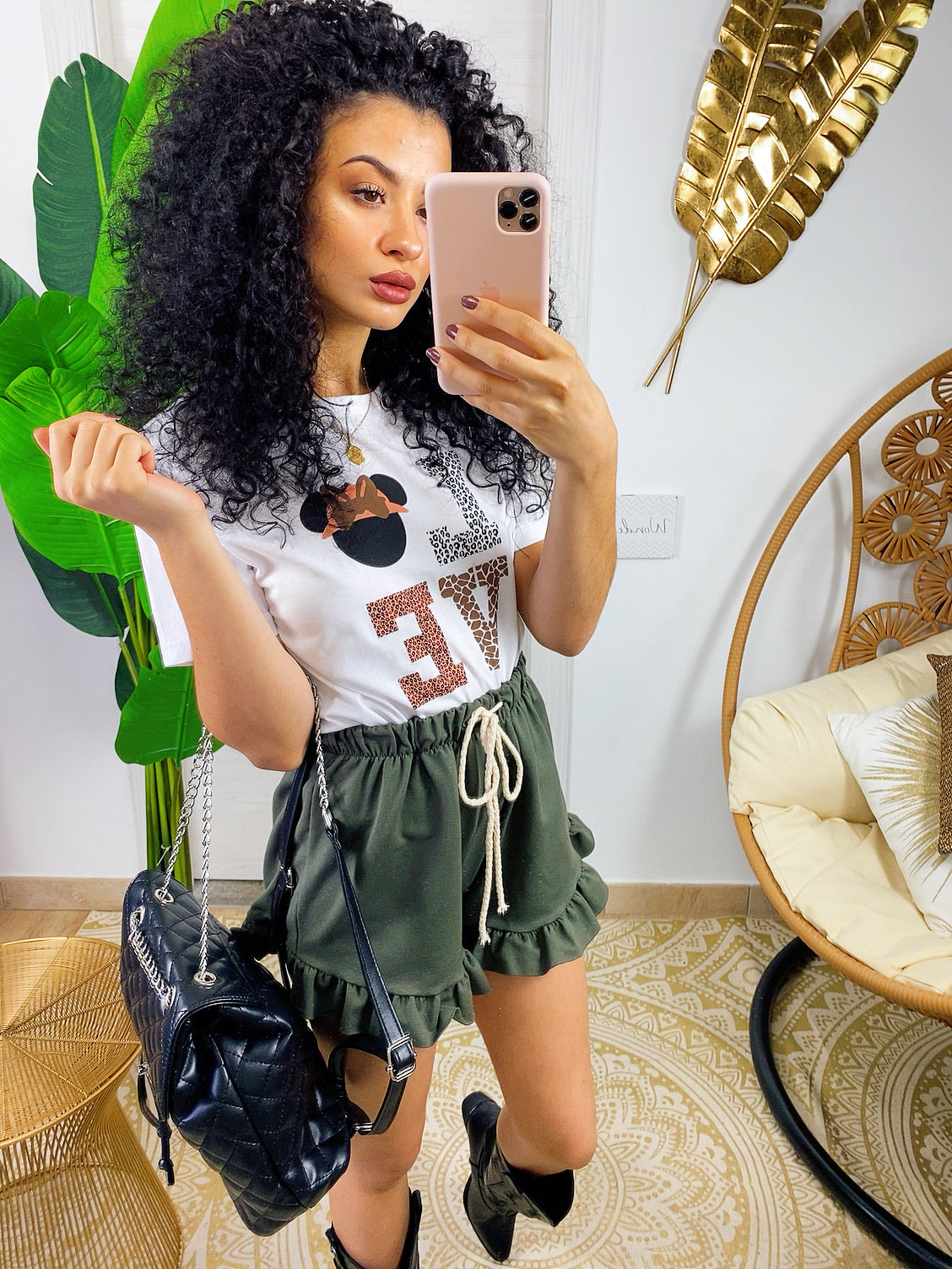 Top crop Love animalier