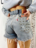 Short Levi’s Vintage con Borchie bagno grigio
