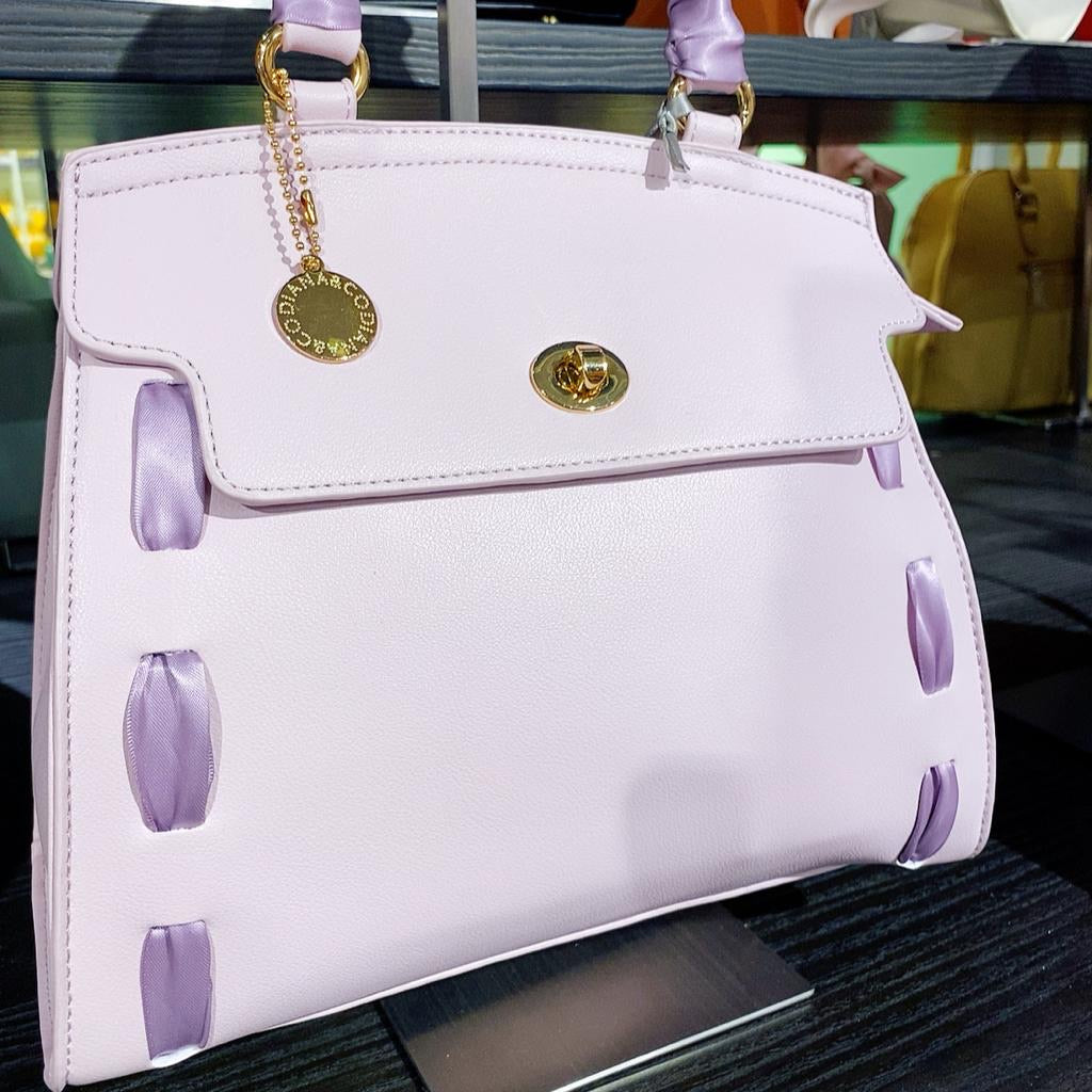 Bag lilla con lacci in raso