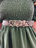 Cintura con cuori trama animalier