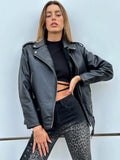 Giaccone di ecopelle over black
