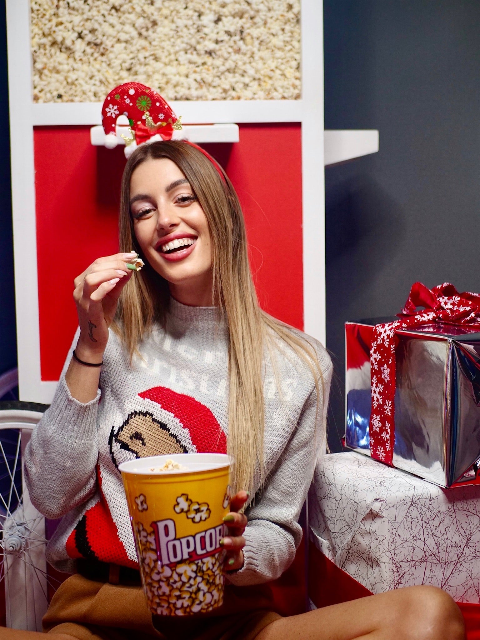 Maglioncino grigio babbo natale