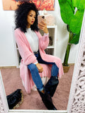 Cardigan lungo morbidissimo rosa