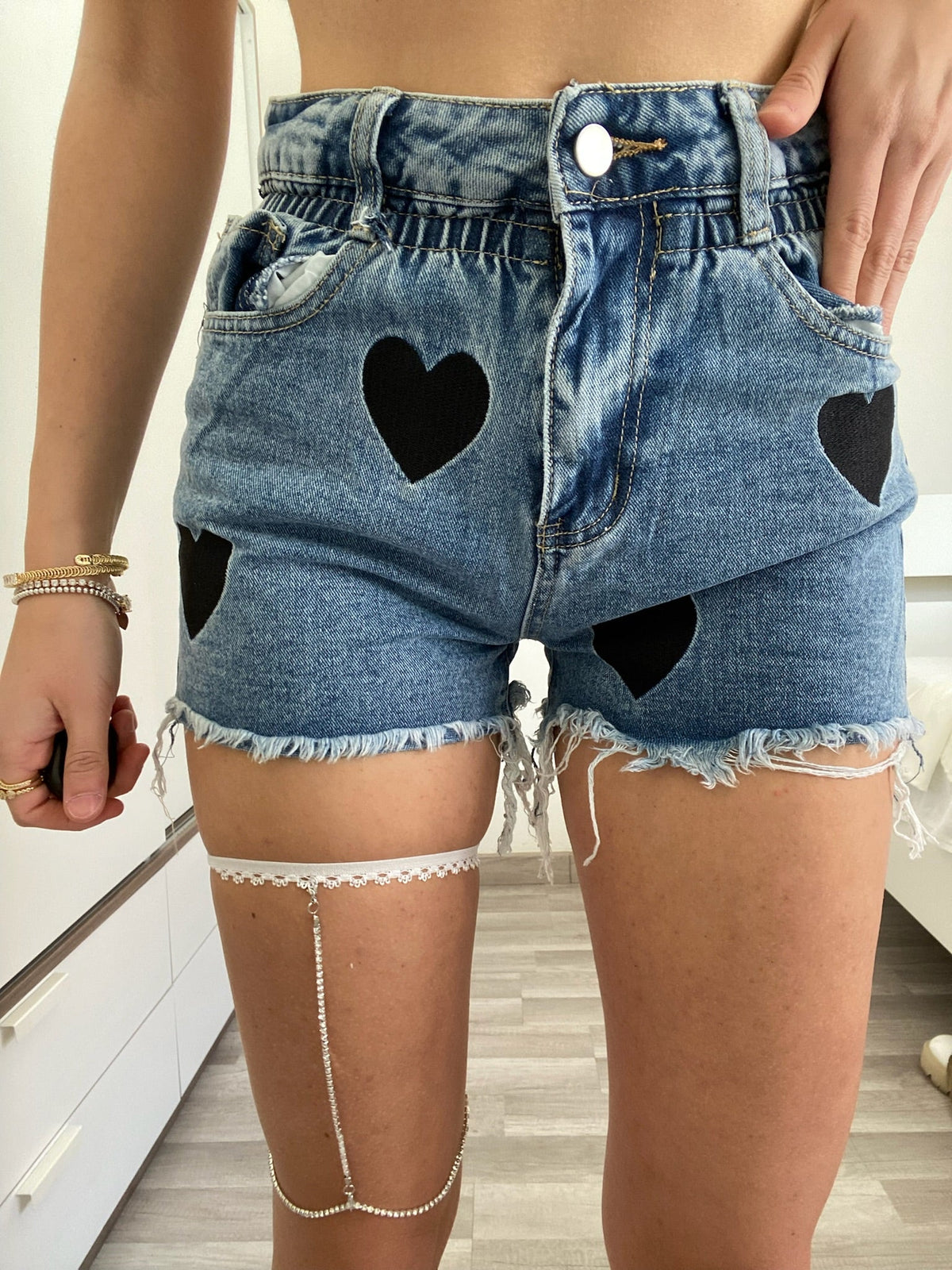 Catenina gamba con strass