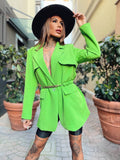 Blazer verde fluo con cintura