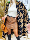 Giacca pied de poule Camel e nera