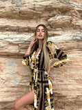 kimono nero gold con cintura