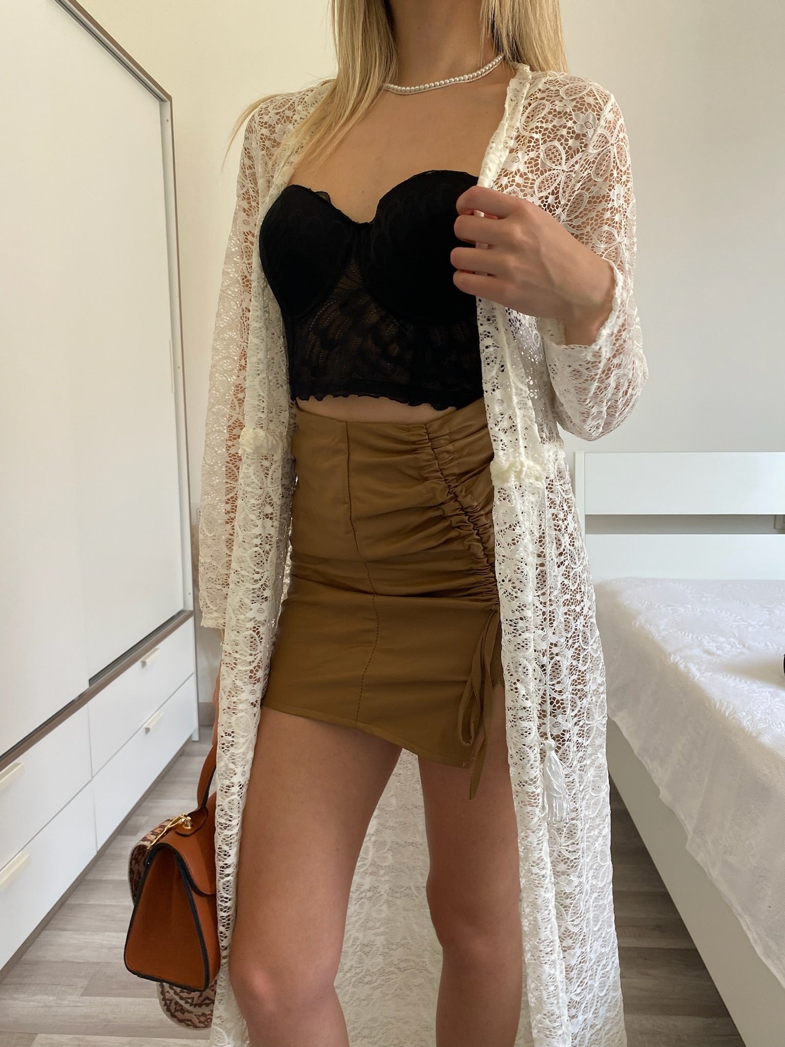 Kimono in pizzo bianco