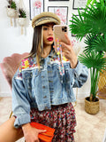 Giacca di jeans con Ricami