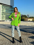 Blazer verde fluo con cintura