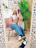 Maglione rosa collo a Camicetta rosa