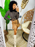 Maglione a collo alto nero beige