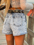 Short in jeans con elastico in vita