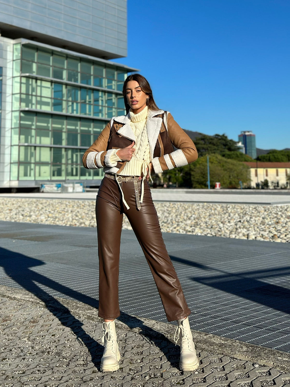 Leggins choco con zip