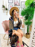 Kimono in seta etnico base nera