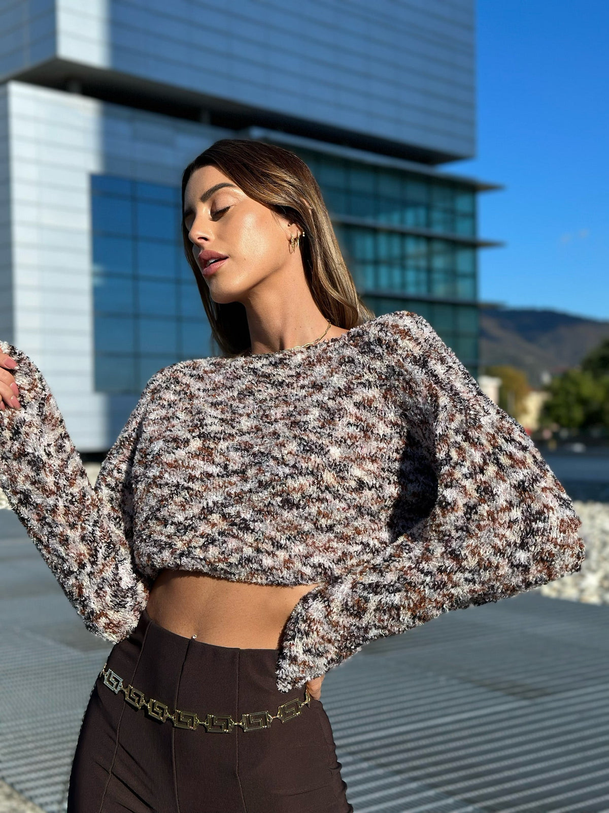Maglione multicolor bianco