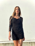 Abito in tulle nero aderente
