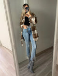 Jeans con frange argento