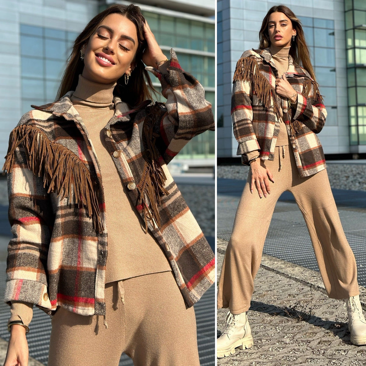 Giacca con frange nude