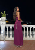 Abito monospalla glitter amarena