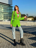Blazer verde fluo con cintura