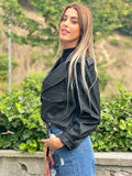 Giacca in eco pelle nera