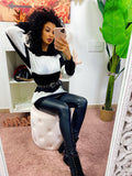 Maglione a righe bianco e nero
