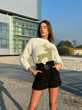 Maglione con renna bianco