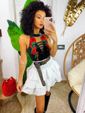 Gonna con balze bianca
