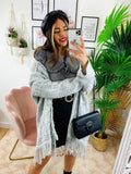 Cardigan sfrangiato ghiaccio