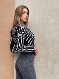 Maglione crop Bianco e nero