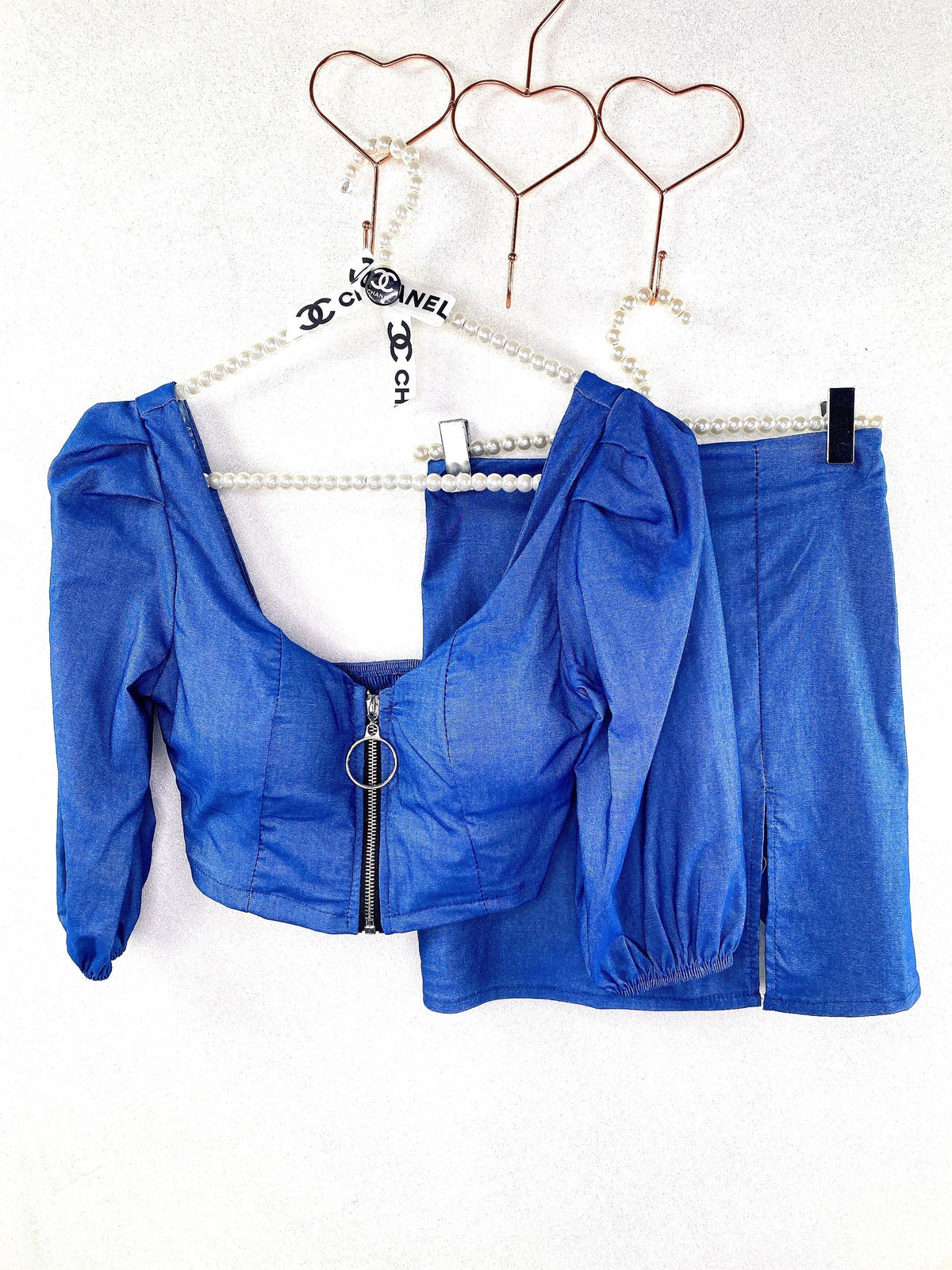 Completo top e gonna jeans