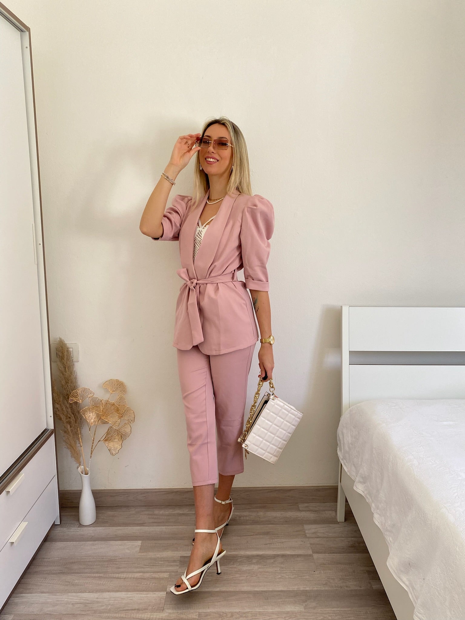 Completo giacca e pantalone cipria