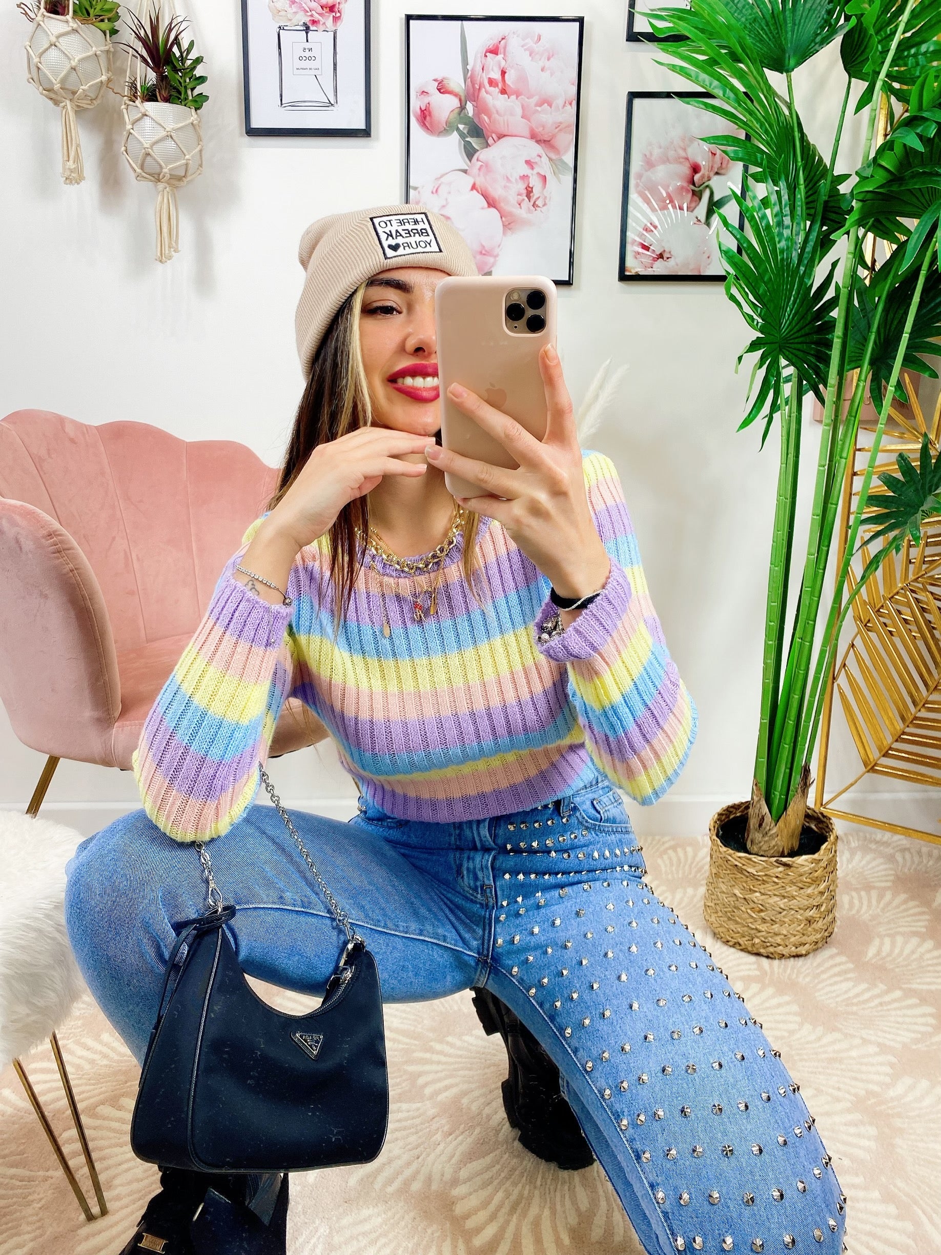 Maglioncino a righe Multicolor